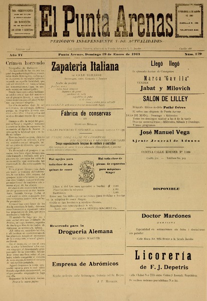 El Punta Arenas (Punta Arenas, Chile : 1909)