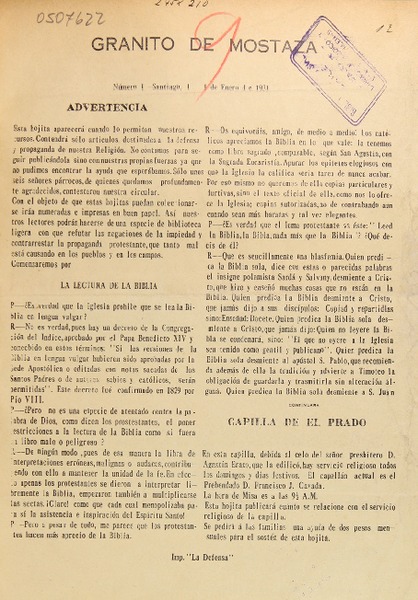 Granito de Mostaza (Santiago, Chile : 1931)