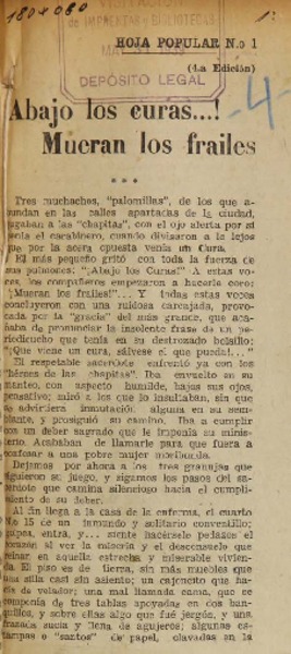 Hoja popular (Santiago, Chile : 1939)