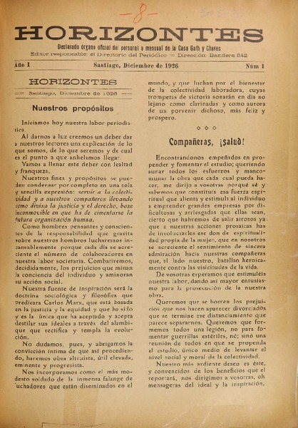 Horizontes (Santiago, Chile : 1926)