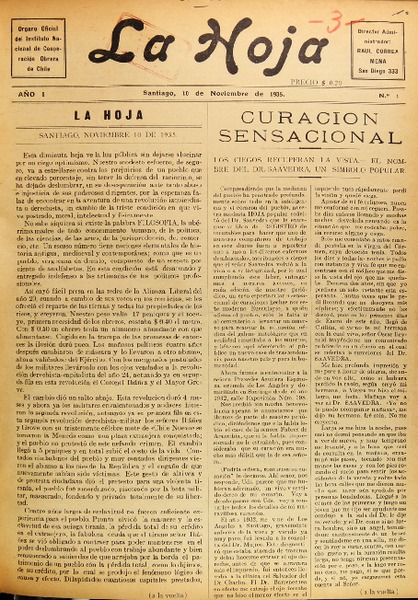 La Hoja (Santiago, Chile : 1935)