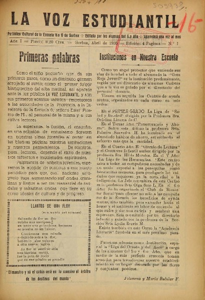 La Voz estudiantil de la Escuela no. 6 de Gorbea.