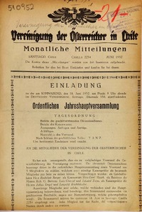 Vereinigung der Osterreicher in Chile.