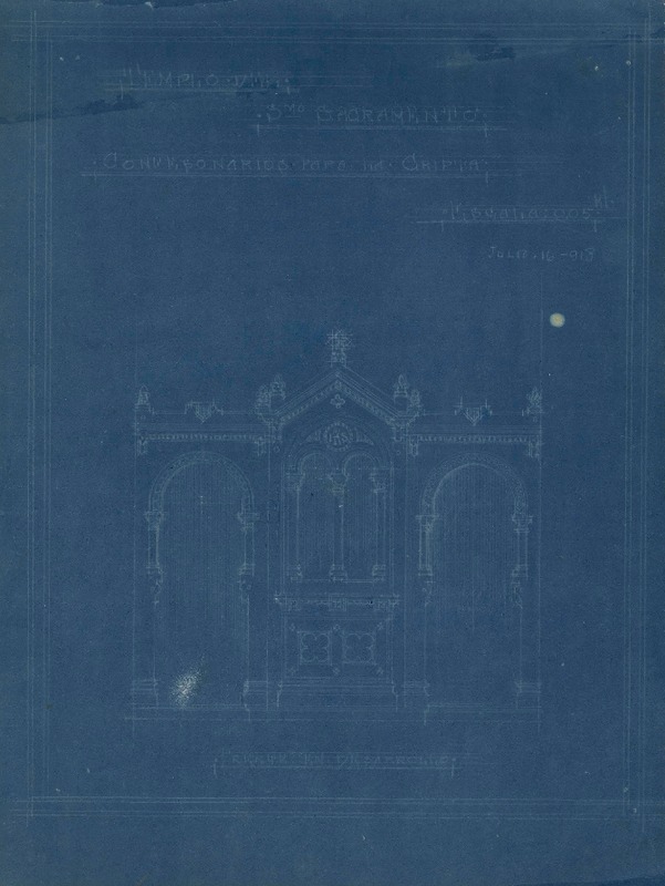 Convento de los R.R.P.P Padres Sacramentinos  [dibujo arquitectónico] Ricardo Larraín Bravo.