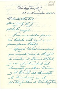 [Carta] 1950 dic. 22, Washington D. C. [a] Gabriela Mistral, New York