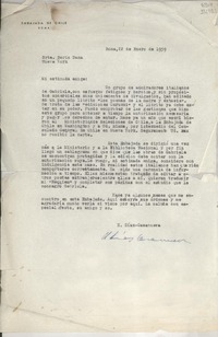 [Carta] 1959 ene. 22, Roma, [Italia] [a] Srta. Doris Dana, Nueva York