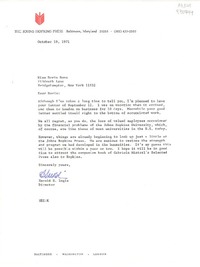 [Carta] 1971 Oct. 19, The Johns Hopkins Press, Baltimore, Maryland 21218, [EE.UU.] [a] Miss Doris Dana, Hildreth Lane, Bridgehampton, New York 11932, [EE.UU.]