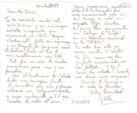 [Tarjeta] 1989 dic., [Chile] [a] Doris Dana