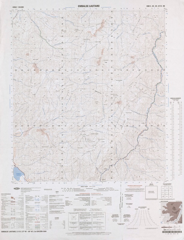 Embalse Lautaro 27°45' - 69°45' [material cartográfico] : Instituto Geográfico Militar de Chile.