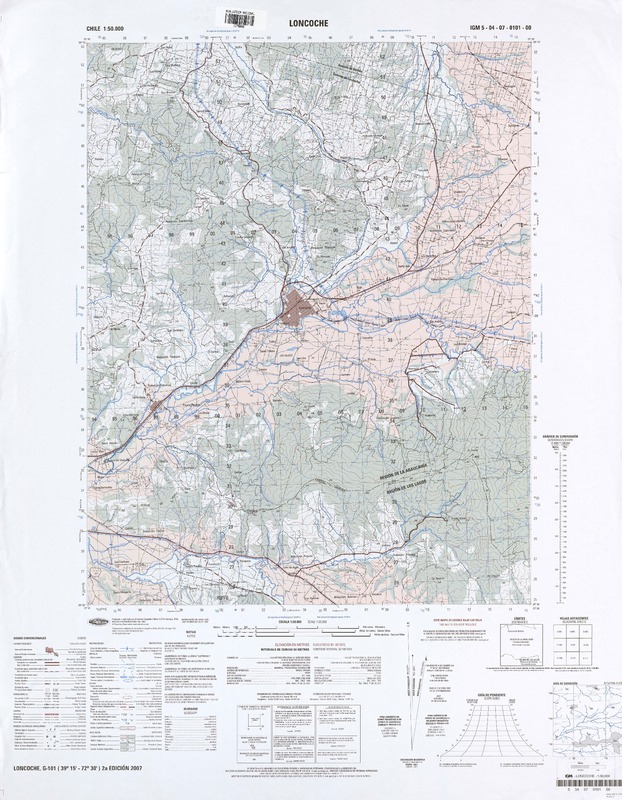 Loncoche (39°15'-72°30') [material cartográfico] : Instituto Geográfico Militar de Chile.