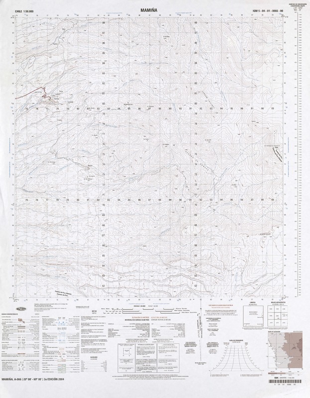Mamiña (20°00'-69°00') [material cartográfico] : Instituto Geográfico Militar de Chile.