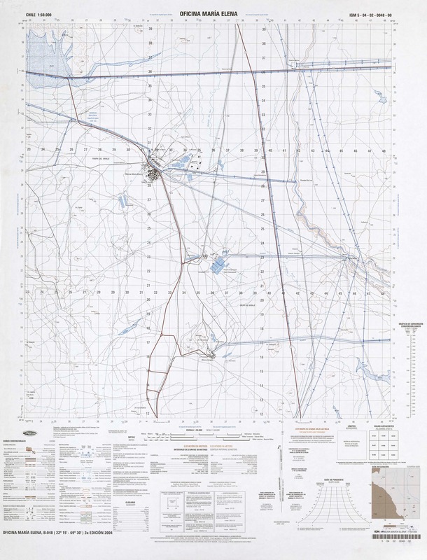 Oficina María Elena (22°15'-69°30') [material cartográfico] : Instituto Geográfico Militar de Chile.