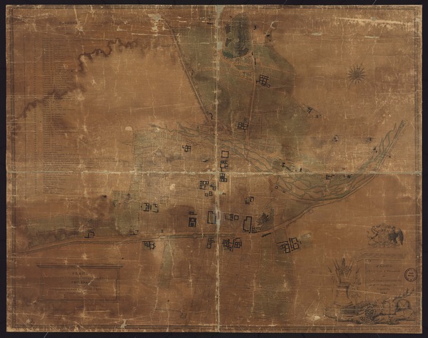 Plano de la ciudad de Santiago, capital de la república chilena