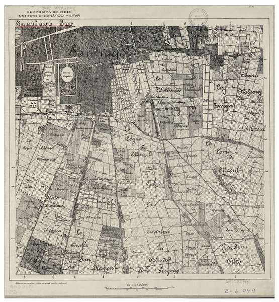 Santiago Sur  [material cartográfico] República de Chile. Instituto Geográfico Militar.