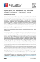 Objetos petrificados, objetos vivificados. Reflexiones sobre patrimonio, poder y vida mapuche urbana.