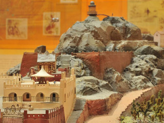 Maqueta del cerro Santa Lucía ya restaurado, en la  época de Intendente de Santiago, Benjamín Vicuña Mackenna