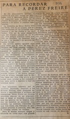 Para recordar a Pérez Freire. 1932. 1 pp.