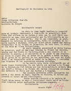 Carta de Oreste Plath a Jorge Iribarren (18 de diciembre de 1951)