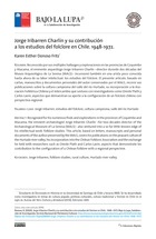 Jorge Iribarren Charlín y su contribución a los estudios del folclor en Chile. 1948-1972.