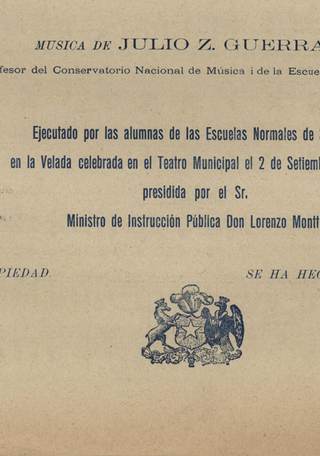 Portada de la partitura Patria Nueva. Música de Julio Guerra García (detalle)