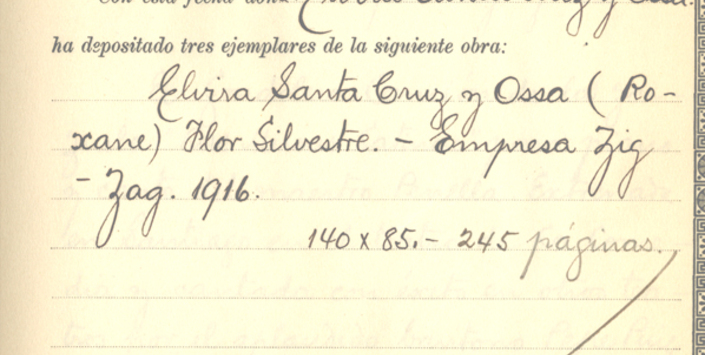 Registro de la obra "Flor silvestre" de Elvira Santa Cruz Ossa