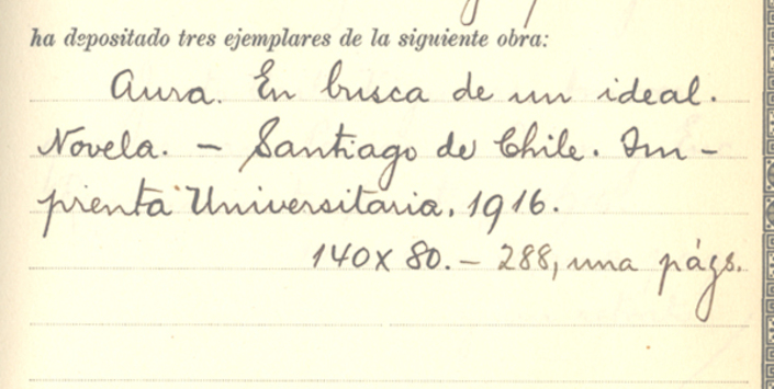 Registro de la obra "Aura. En busca de un ideal" de Laura Jorquera