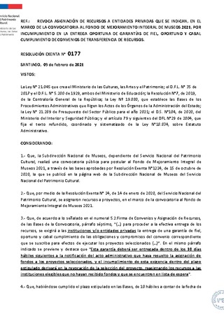 Revoca asignación de recursos por no entrega de garantías