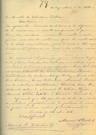 Lamas, Eduardo; Videla, Manuel y Valledor, Manuel, miembros de la Sociedad Literaria. Al ministro de Instrucción Pública: solicita local y útiles para abrir una escuela nocturna. Santiago, 5 de abril 1878. 1 foja. Archivo Nacional. Ministerio de Educación; v. 360, foja Nº 78. 1 pp.
