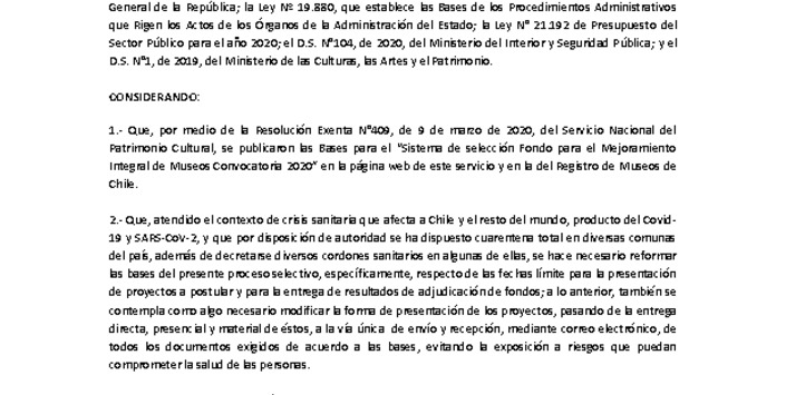 Modifica bases FMIM 2020: amplía plazo y cambia modalidad de entrega