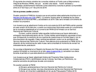 Respuestas a consultas FMIM 2019