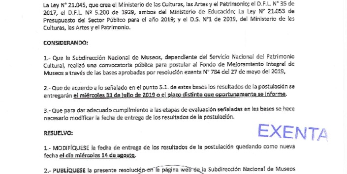 Amplía plazo entrega resultados FMIM 2019 (a 14-08)
