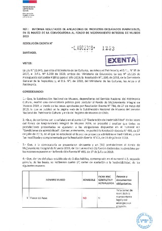 Informa resultados apelaciones FMIM 2019