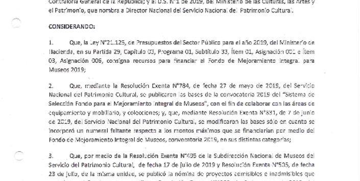 Deja sin efecto adjudicación de recursos museo Quintay