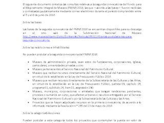 Respuestas a consultas FMIM segunda convocatoria 2018