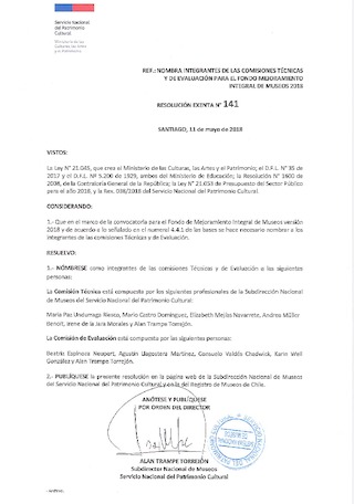 Integrantes de comisiones técnicas y de evaluación FMIM primera convocatoria 2018