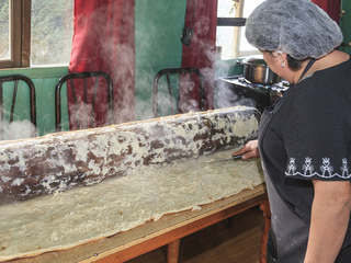 Extracción de la chochoca desde el palo chochoquero