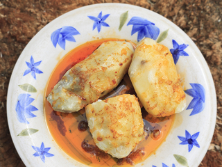 Plato de papas con color