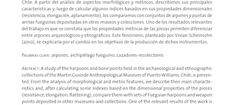 Los arpones y armas de hueso de las colecciones del Museo Antropológico Martin Gusinde: Tecnología emblemática de la interacción entre humanos y el mar en el confín de América