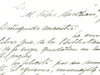 Carta de Gabriela Mistral a Maximiliano Salas Marchan.