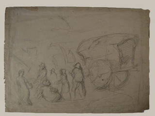 Figuras junto a una carreta