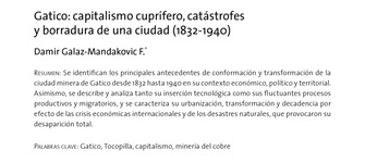 Gatico: capitalismo cuprífero, catástrofes y borradura de una ciudad (1832-1940)