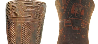 Vaso Kero Inca de época prehispánica y de época colonial.