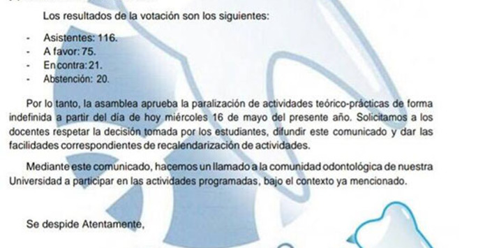 Acta de reunión asamblea de mujeres de la carrera de Odontología de la UFRO, Temuco, 16-05-2018. Donación Francisca Vilches- ATMA UFRO.
