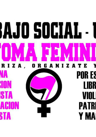 Afiche Toma Feminista Trabajo Social UTEM, Santiago, 2018. Donación Josefa González- Trabajo Social UTEM.