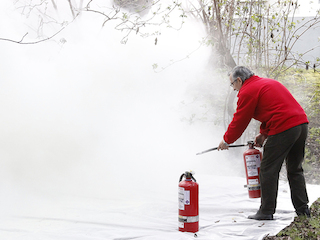 Luis Aravena en el ejercicio práctico