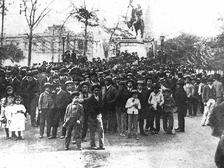 Primero de mayo de 1908 en la Alameda de Santiago
