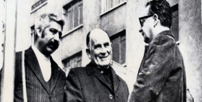 Cardenal Silva Henríquez presente en acto del 1° de mayo.