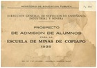  Admisión de Alumnos para la Escuela de Niños de Copiapó. 1935. 53 pp.