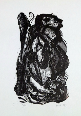 Obra "hombre bastón kopie" del artista Jorge "Kata" Núñez