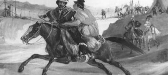 Hombre y mujer cabalgando